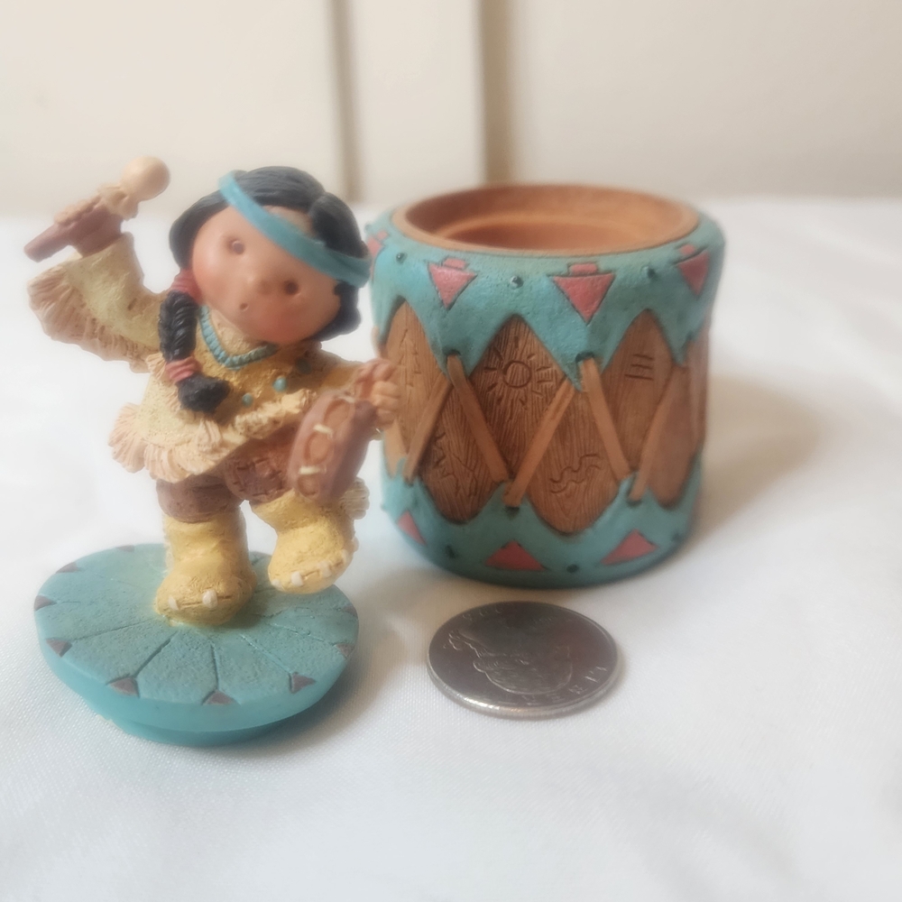 Native American-Inspired Figurine and Holder Set